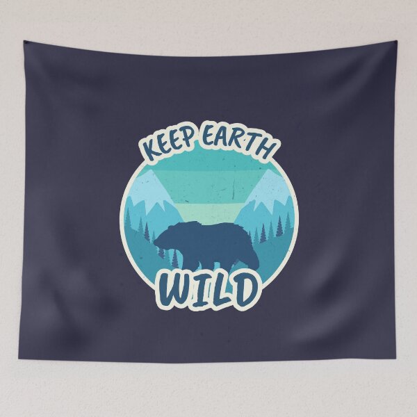 Item preview, Keep Earth Wild / Retro Design / Bear / Grizzly designed and sold by RedBoyShop.