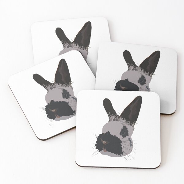 Item preview, Black and White Rabbit - Domino designed and sold by emilyprints.