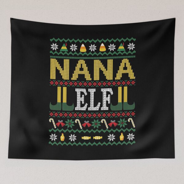 Item preview, Nana Elf Buddy Movie Ugly Christmas Sweater Black designed and sold by Sunny Collections.