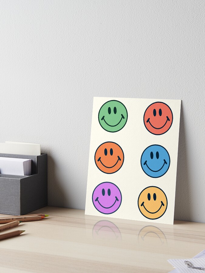 vintage smiley faces Art Board Print for Sale by swagnstickers