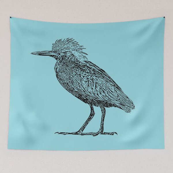 Item preview, Green Heron Thin Black Print designed and sold by designsasstultd.