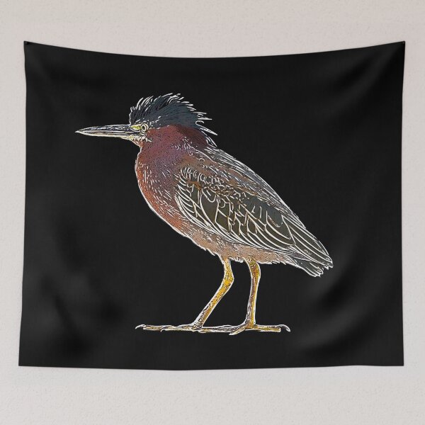 Item preview, Green Heron White Alternate  Print designed and sold by designsasstultd.