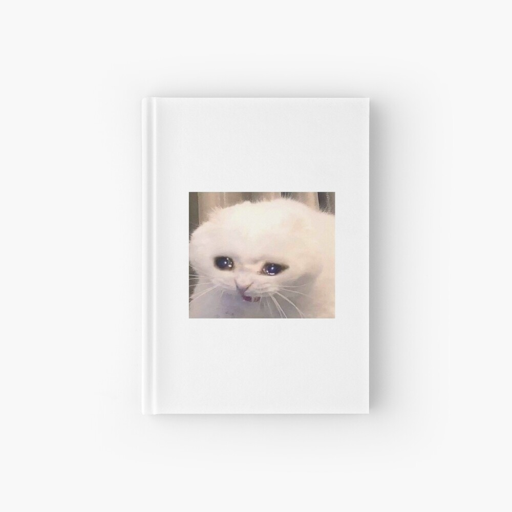 Sticker Meme Chat Blanc Qui Pleure Par Kamilesz Redbubble