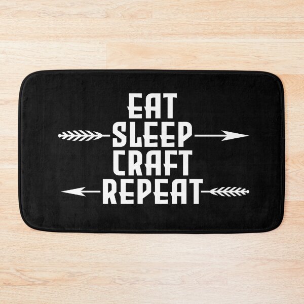 Item preview, Eat sleep craft repeat black an white designed and sold by PurrfectCorner.