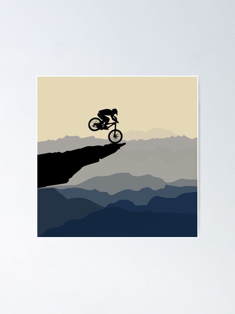 Thumbnail 1 of 3, Poster, MTB posing on the precipice designed and sold by shaune23.