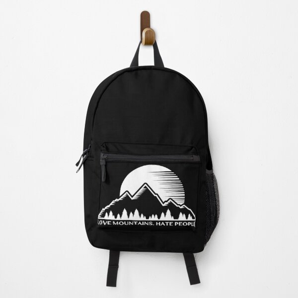 Item preview, LOVE MOUNTAINS. HATE PEOPLE. Outside wood forest nature tree full moon designed and sold by DOM-Shop.