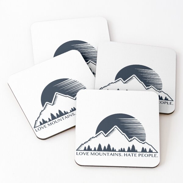 Item preview, LOVE MOUNTAINS. HATE PEOPLE Outside wood forest nature tree full moon (v2) designed and sold by DOM-Shop.