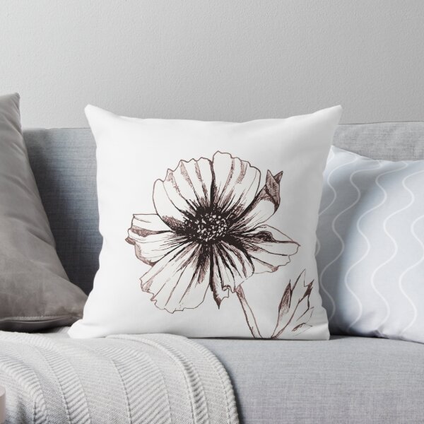 Country Cottage Rose in Rose Gold Throw Pillow