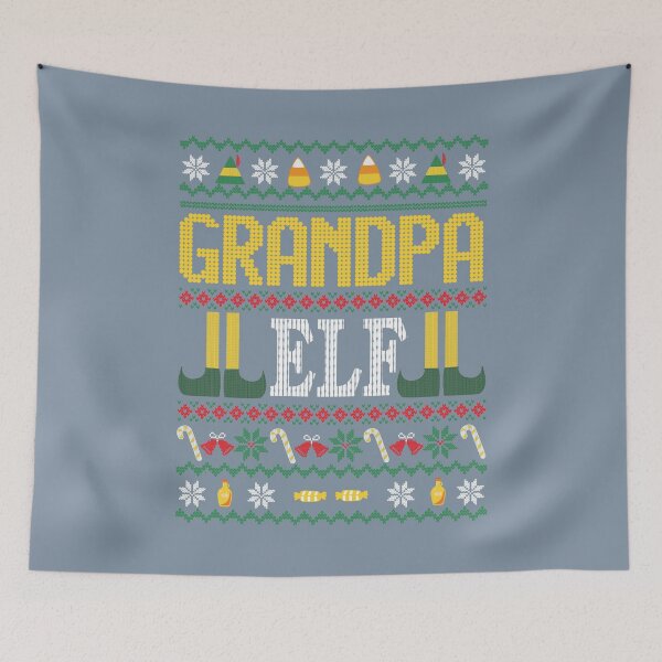 Item preview, Grandpa Elf Buddy Movie Ugly Christmas Sweater Grey designed and sold by Sunny Collections.