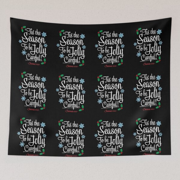 Item preview, Tis the Season to be Jolly Careful - 2020 Quarantine UK Christmas Boris Johnson Quote - Retro Vintage Style designed and sold by JinxWhaleDesign.
