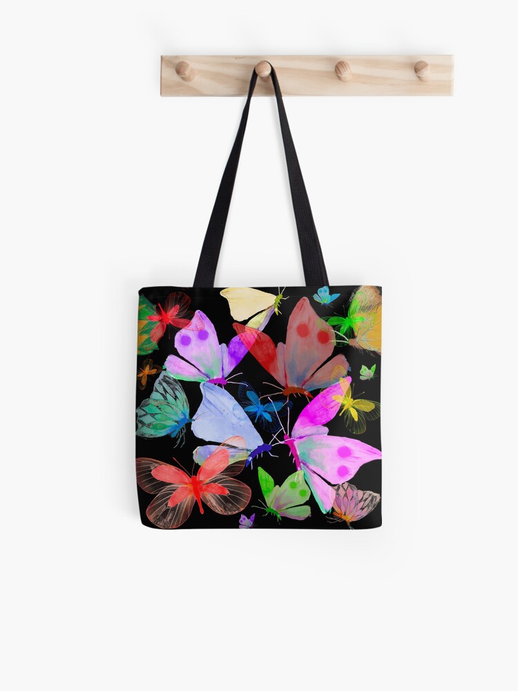 Imagen 1 de 2, Bolsa de tela con la obra Mariposas de colores, diseñada y vendida por bertelv.