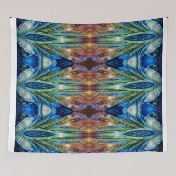 Item preview, Blue, Green, and Red  Flower Feather Bloom pattern  designed and sold by bryansteward.