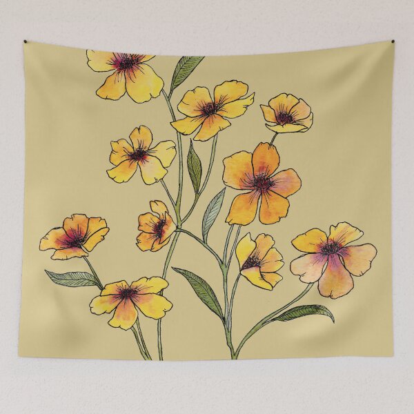 Item preview, Yellow Anemones Botanical Illustration designed and sold by María Casas Watercolour Designs.