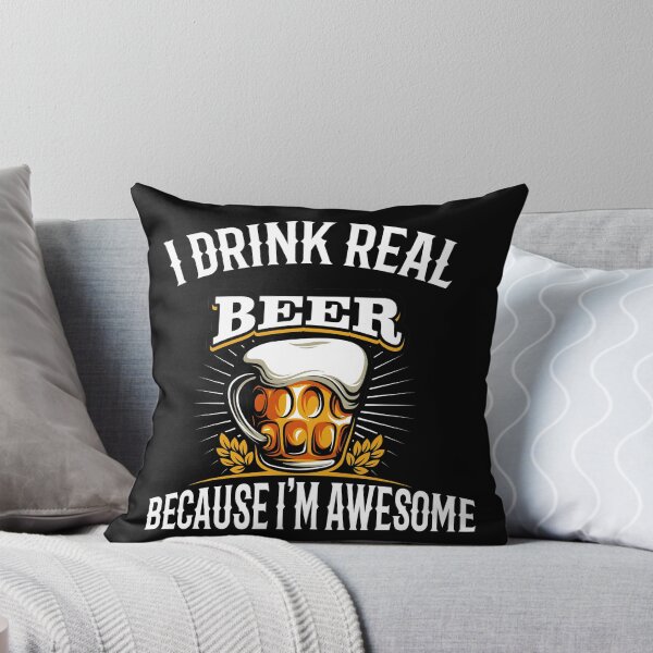Item preview, I Drink Real Beer Because I'm Awesome Funny Beer Design Craft Beer for Brewery Lovers  designed and sold by Mytoonsquad.