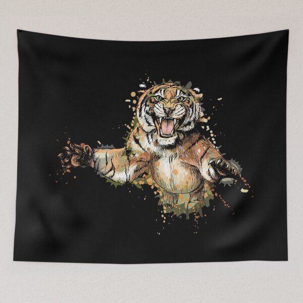 Item preview, Tiger jumping at you designed and sold by kalud-zoldyck.