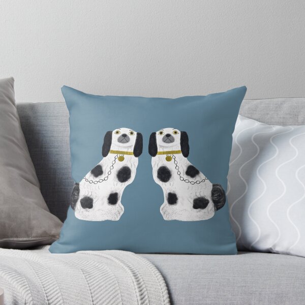 Item preview, Pair of Staffordshire dogs on light blue designed and sold by marthaseahorse.