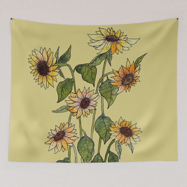 Item preview, Sunflowers Botanical illustration designed and sold by María Casas Watercolour Designs.