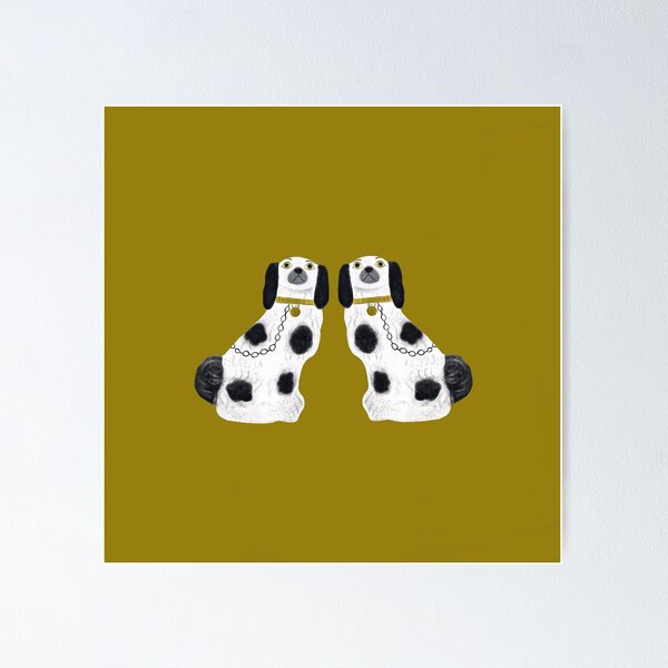 Item preview, Pair of Staffordshire dogs on ochre designed and sold by marthaseahorse.