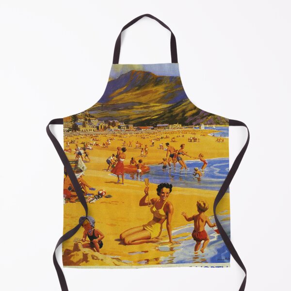 Item preview, retro classic Barmouth North Wales poster designed and sold by CorasPosters.