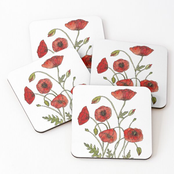 Item preview, Poppies Botanical Watercolour designed and sold by María Casas Watercolour Designs.