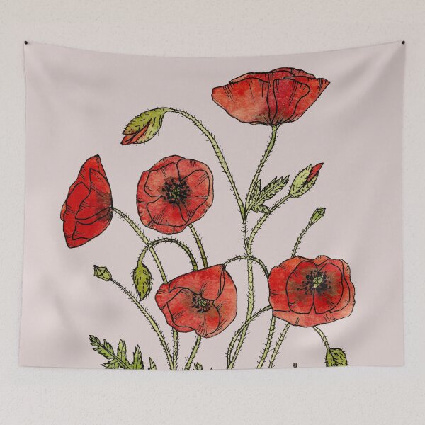 Item preview, Poppies Botanical Watercolour designed and sold by María Casas Watercolour Designs.
