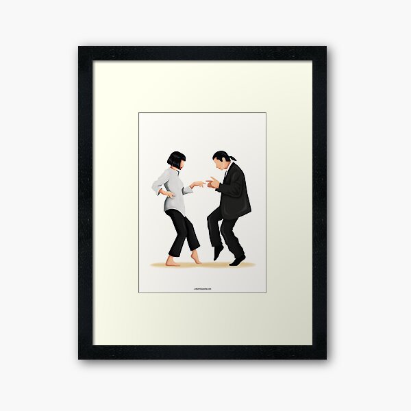 Pulp Fiction Twist Dance Music Poster, Pop Culture Iconic Print, Gift for Her, Fun Pop Art Wall Art, Dancing Gift, Film Poster, Dance Move Framed Art Print