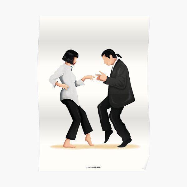 Pulp Fiction Twist Tanzmusikplakat, Popkultur-Kultdruck, Geschenk für Sie, lustige Pop-Art-Wandkunst, tanzendes Geschenk, Filmplakat, Tanzbewegung Poster