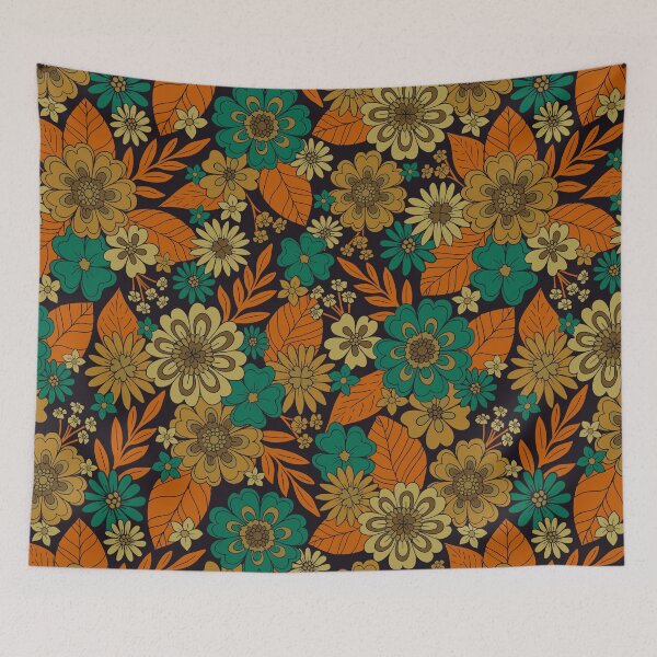 Item preview, Dark Teal & Orange Floral designed and sold by somecallmebeth.