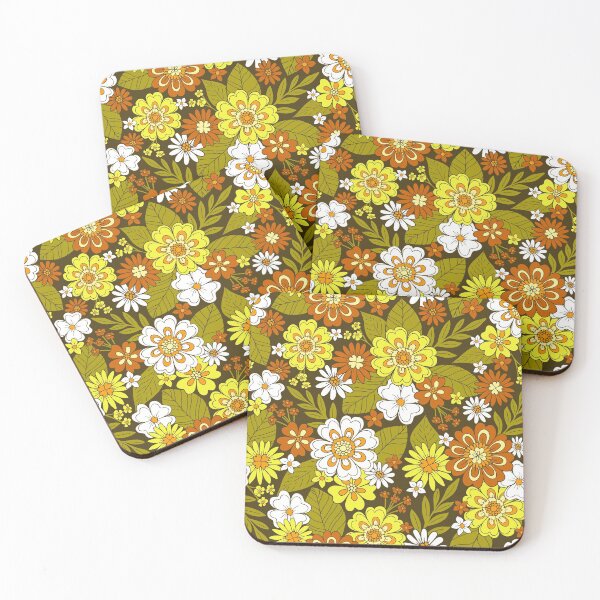 Item preview, Retro Flower Power 1970s Hippie Floral designed and sold by somecallmebeth.