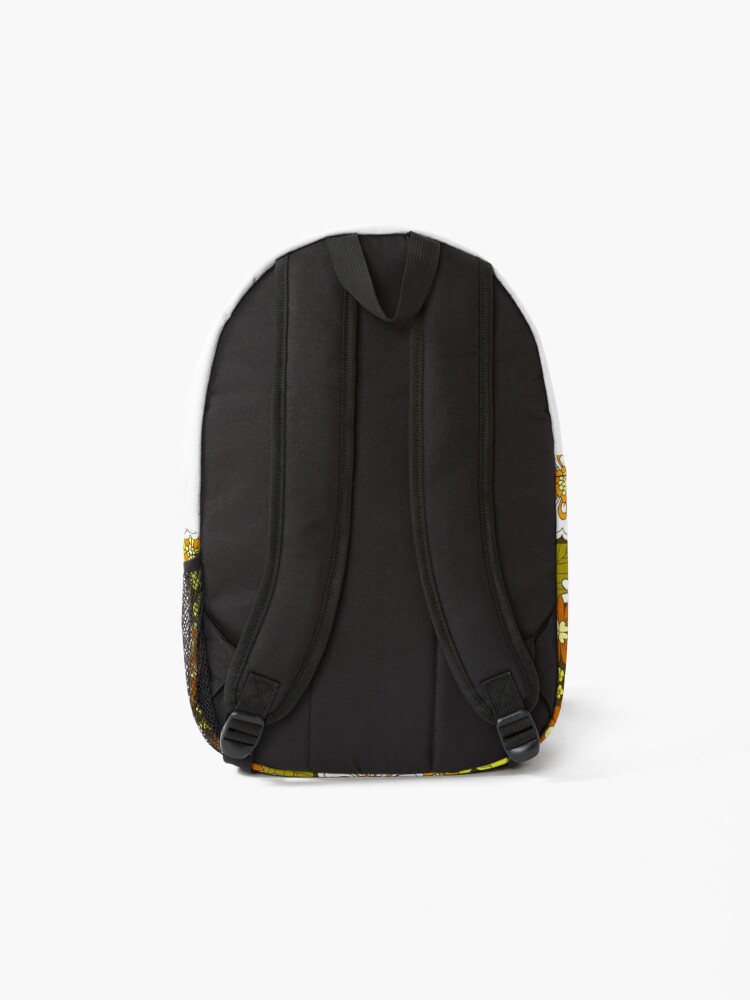 Alternate view of Retro Flower Power 1970s Hippie Floral Backpack