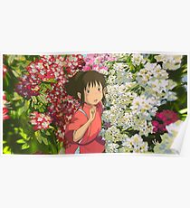 Running through the Flowers - Spirited Away Poster