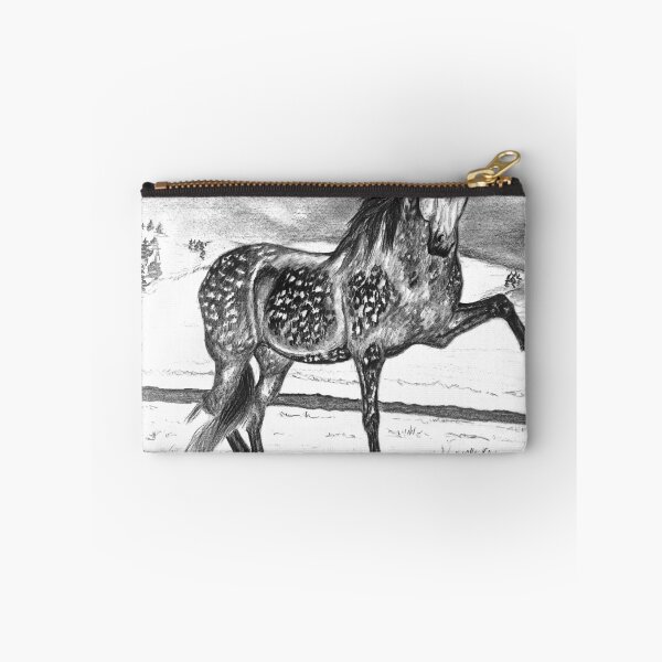 Item preview, dapple grey Spanish horse portrait drawing designed and sold by horseaddicted.