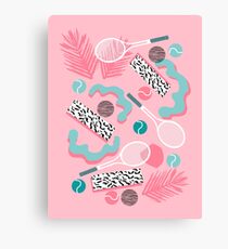 Playa' - tennis sports full court action hipster abstract minimal retro memphis squiggle pattern Canvas Print