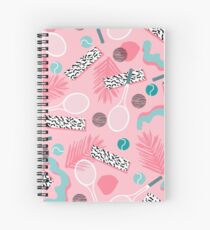 Playa' - tennis sports full court action hipster abstract minimal retro memphis squiggle pattern Spiral Notebook