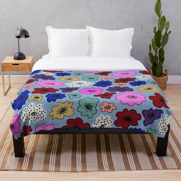 Item preview, Floral moderno brillante y moderno con manchas en azul claro designed and sold by misentangled.