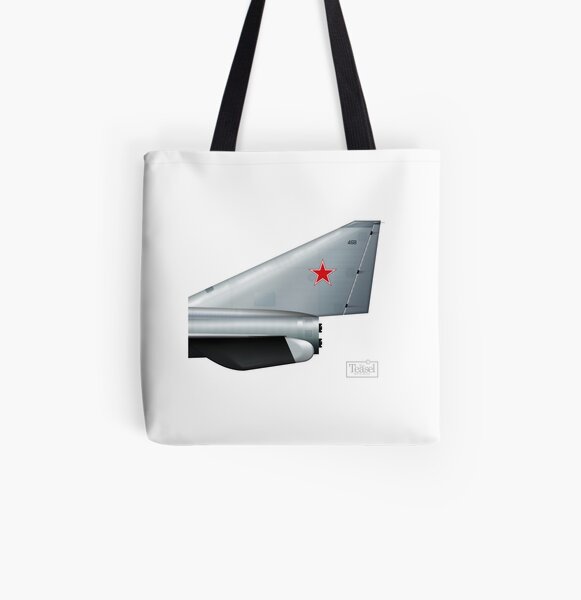 Soviet rocket fighter tail All Over Print Tote Bag