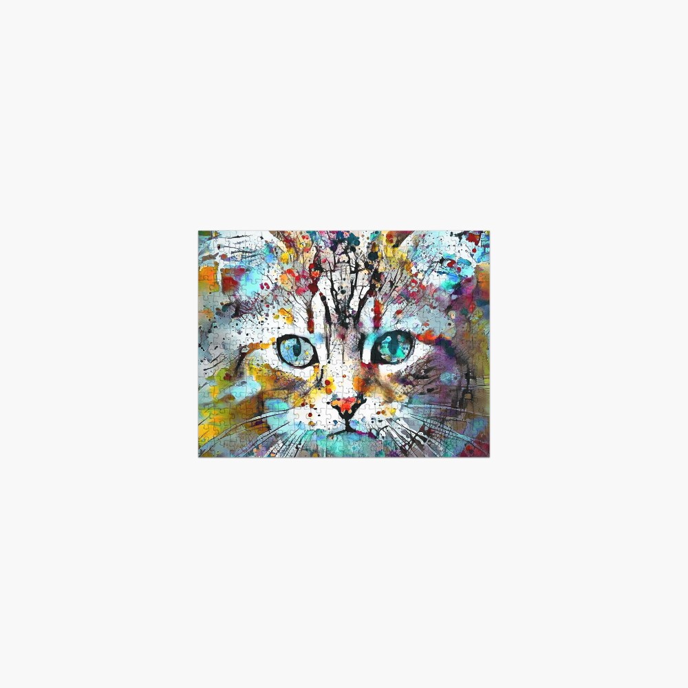 Abstractions of abstract abstraction of cat Jigsaw Puzzle