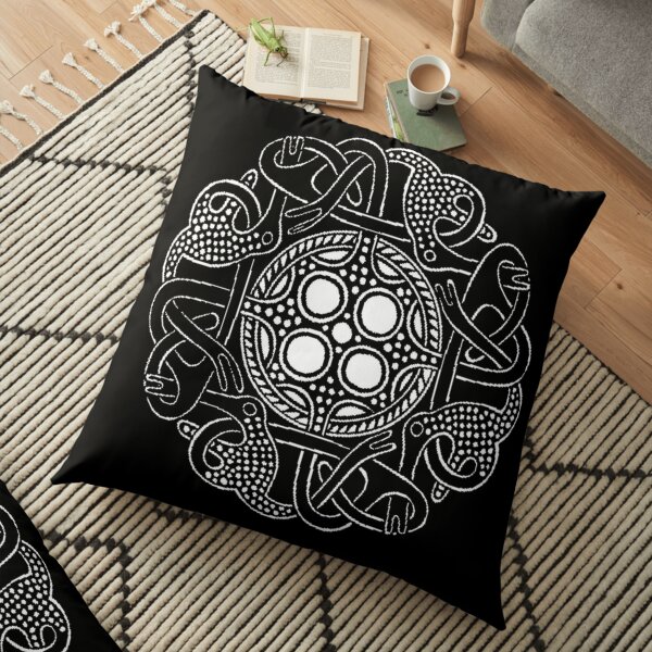 Oseberg style viking knotwork Floor Pillow