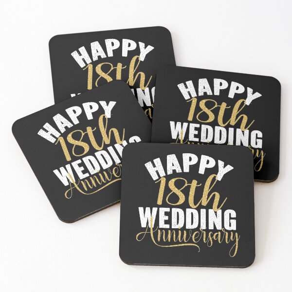 Item preview, Happy 18th Wedding Anniversary Matching Gift For Couples product designed and sold by Grabitees.