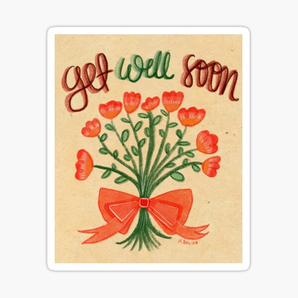 Item preview, Get Well Soon Floral Card designed and sold by katiemichaele.