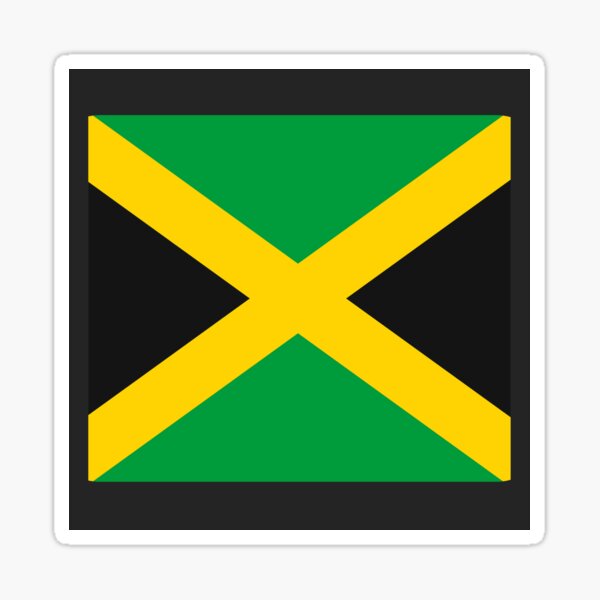 "Jamaica Flag Line" Sticker by CaribbeanCrew Redbubble