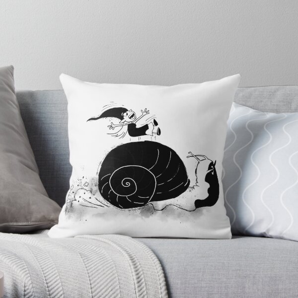 Ride the Speedy Snail Throw Pillow