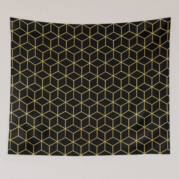 Item preview, Beautiful Isometric Cube Gold Pattern Design designed and sold by WDoranDesigns.