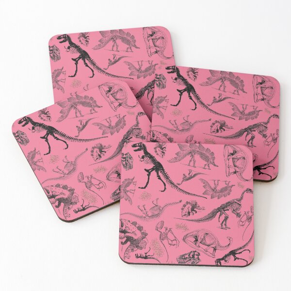 Item preview, Dino Toile | Vintage Museum Dinosaur Sketches and Skeletons PINK designed and sold by Kristi Duggins.