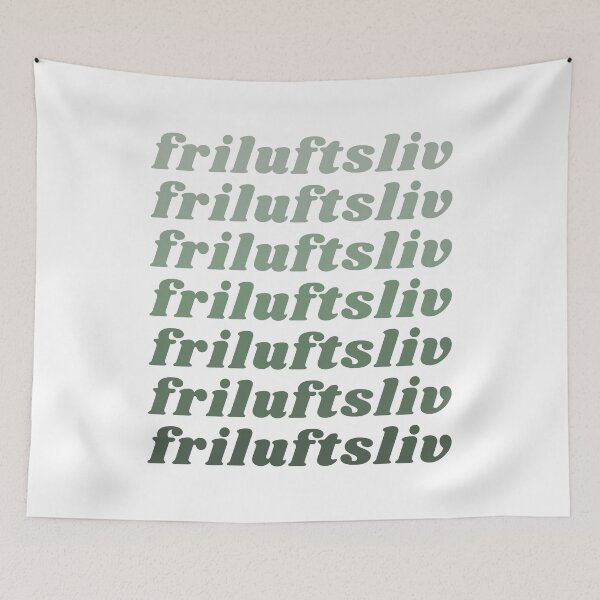 Item preview, Friluftsliv Nordic Philosophy for Get Outside in Ombre Green Typography designed and sold by JuneJournal.