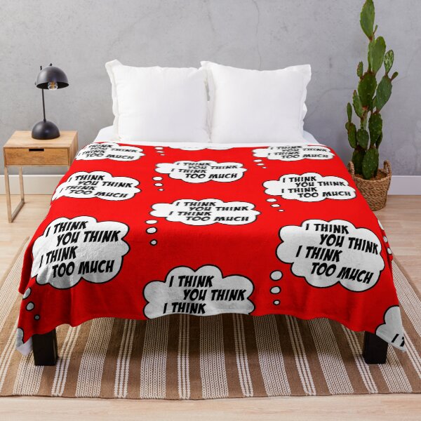 Item preview, I think you think I think too much (speech bubble in black and white) designed and sold by Ofeefee.