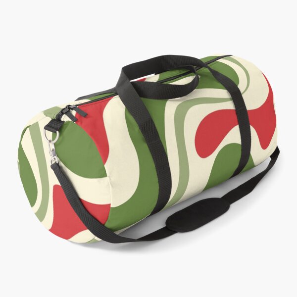 Item preview, Trippy Christmas Liquid Swirl Retro Abstract in Olive Green, Red, and Cream designed and sold by kierkegaard.