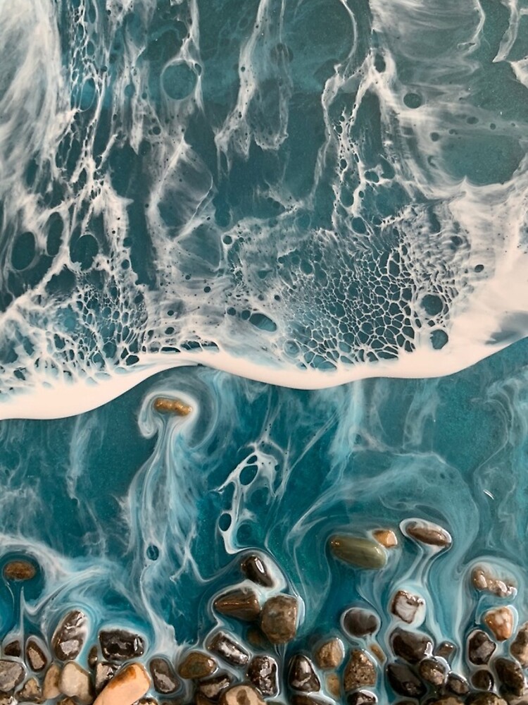 16 Abstract Beach Art With Resin Ocean Waves: Round Epoxy Resin 3D