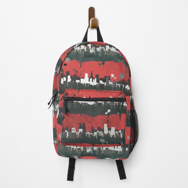 Item preview, Seamless Crimson Watercolor Cityscape designed and sold by ScribbledToad.
