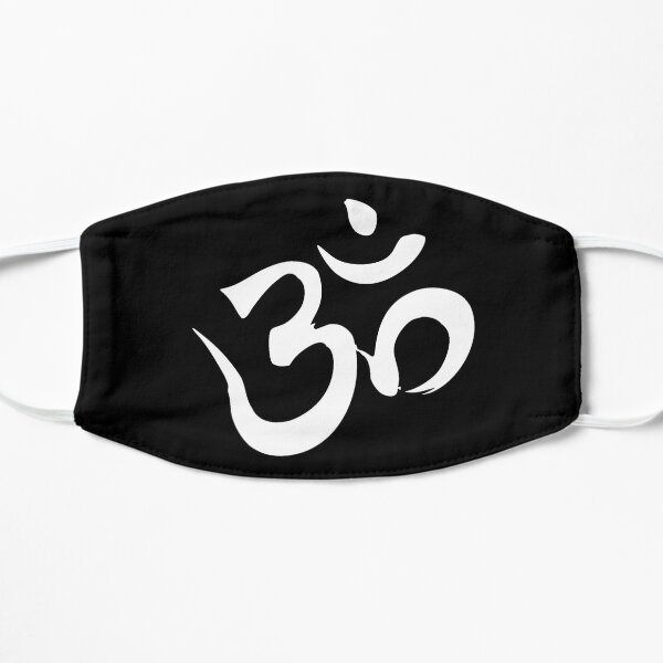 Black and White Om Symbol Flat Mask